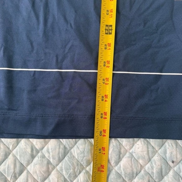 Nike Golf Dri-Fit Polo Shirt XXL Navy Blue‎ Striped Performance Mens Athletic - Picture 4 of 5